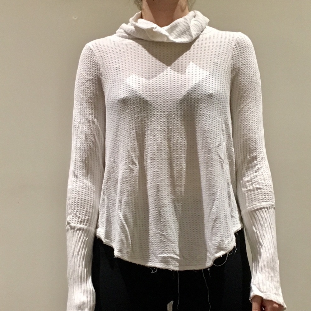 Free people white scoop neck